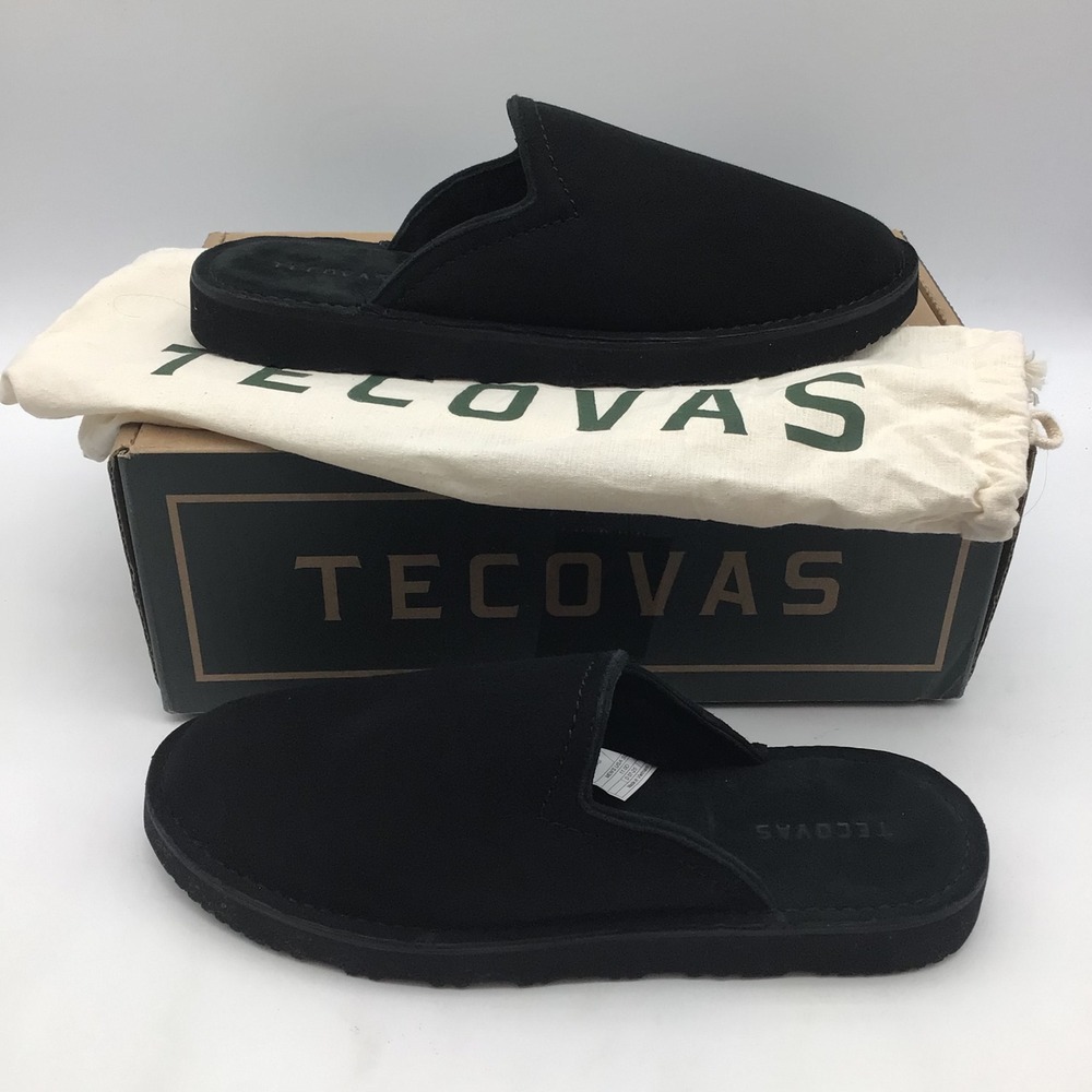 Tecovas The Oliver Midnight Sheepskin Mens Slippers Size 11 D Black Suede NEW